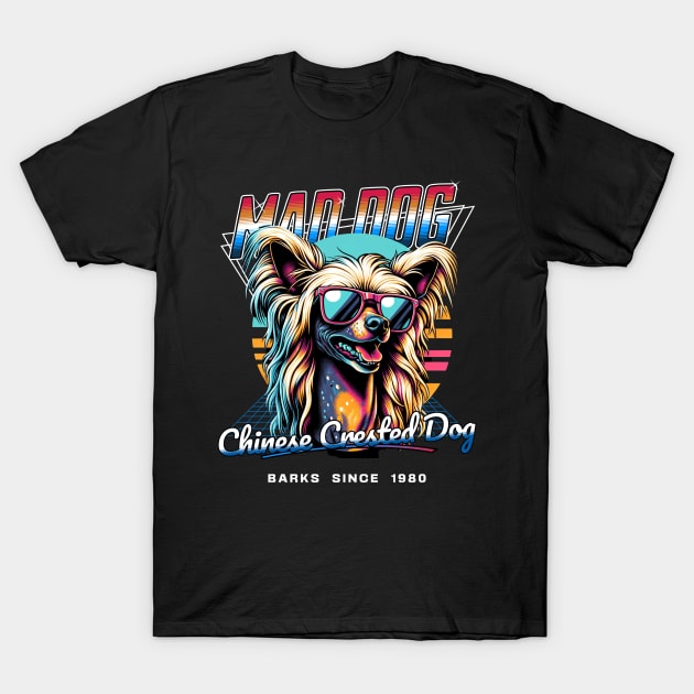 Mad Dog Chinese Crested Dog T-Shirt by Miami Neon Designs